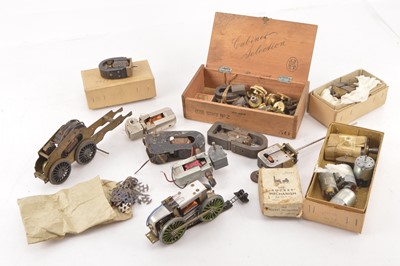 Lot 788 - A large selection of 0 Gauge electric Motors Gears and chassis (qty)