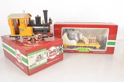 Lot 830 - A LGB G scale (gauge 1) 0-4-0T 'OHO' Locomotive and Teddy Wagon (2)