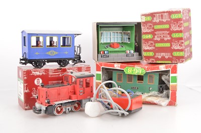 Lot 831 - An Assortment of LGB and other G scale (Gauge 1) Trains and Accessories (qty in 4 boxes)