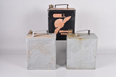 Lot 541 - Three vintage 2 gallon petrol cans