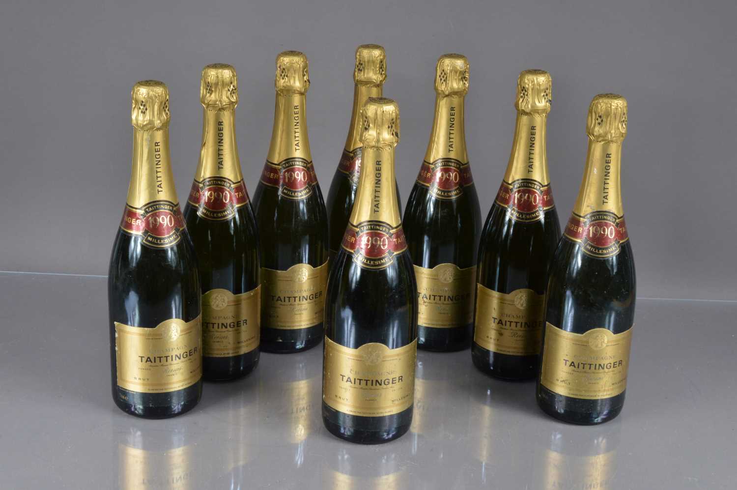 Lot 3 - Eight Bottles of Taittinger '1990 Millesime' Champagne