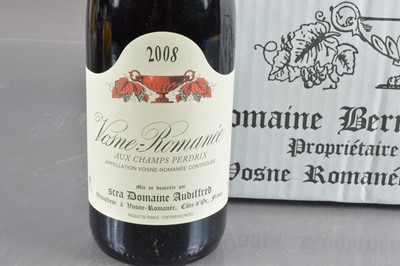 Lot 42 - Six bottles of Vosne Romanee 'Aux Champs Perdrix' 2008