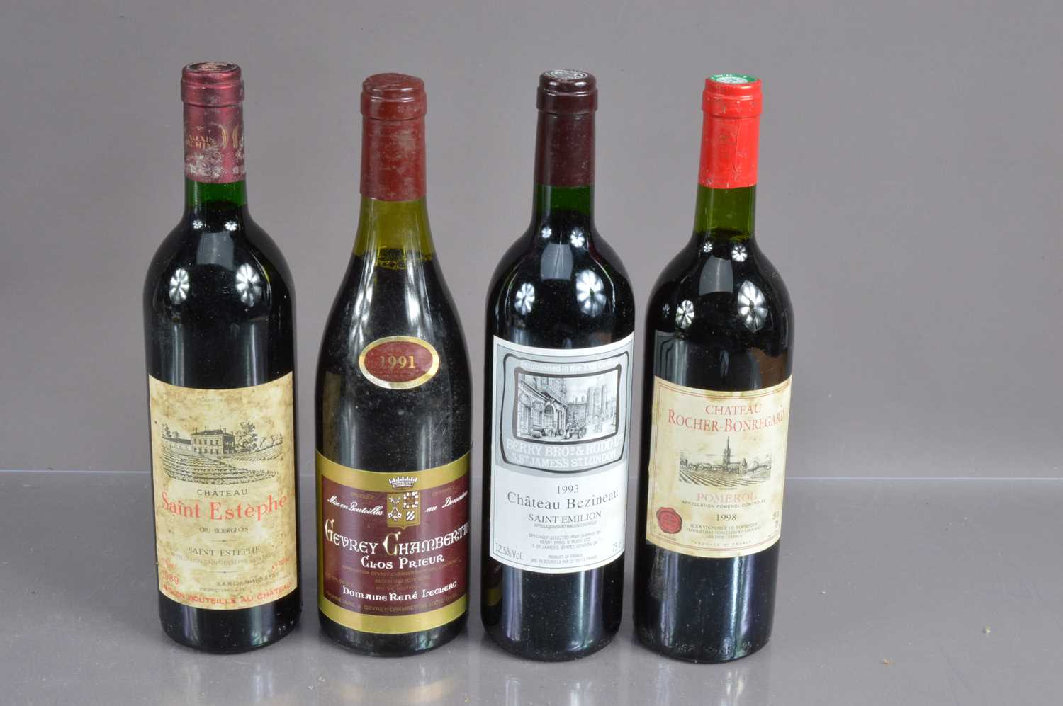 Lot 90 - Three bottles of Bordeaux and one bottle of Burgundy