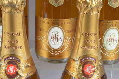 Lot 92 - Five bottles of Louis Roederer Cristal Champagne 1983