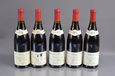 Lot 138 - Five bottles of Domaine Gaston Boisseaux 'Montee Rouge' 1er Cru 1978