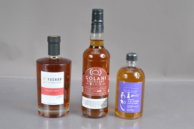 Lot 208 - Four bottles of Japanese Taiwanese and Israeli single malt whisky