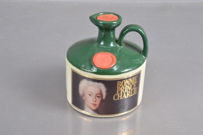 Lot 218 - A scarce stoneware ceramic jug of Glenfiddich 'Bonnie Prince Charlie' Scotch whisky