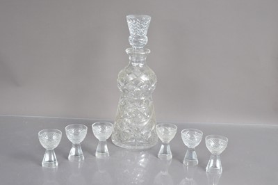 Lot 231 - A cut lead crystal glass Scottish Thistle shaped decanter