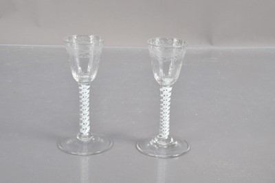 Lot 247 - A pair of Georgian glass drinking glasses