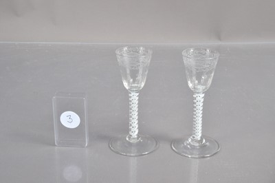 Lot 247 - A pair of Georgian glass drinking glasses