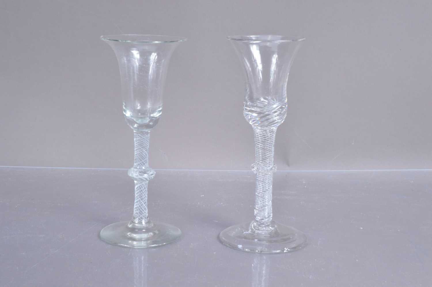 Lot 250 - Two Georgian glass wine drinking glasses