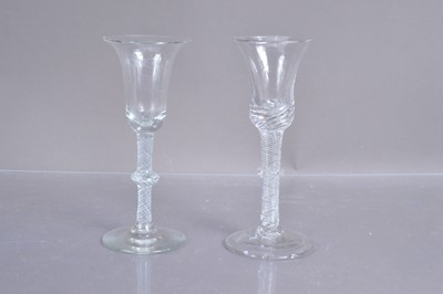 Lot 250 - Two Georgian glass wine drinking glasses