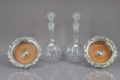 Lot 253 - A pair of Victorian Elkington & Co silver plated magnum bottle coasters