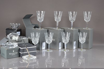 Lot 254 - A set of eight modern Waterford 'Lismore' pattern cut crystal goblets