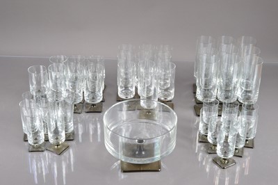 Lot 259 - A suite of mid-century modern Rosenthal 'Linear Smoke' stemware glasses