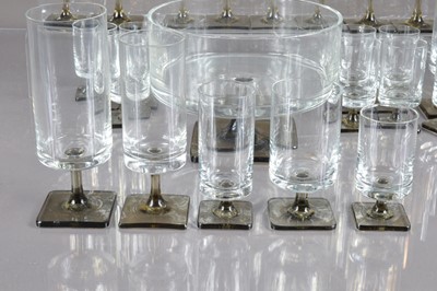Lot 259 - A suite of mid-century modern Rosenthal 'Linear Smoke' stemware glasses