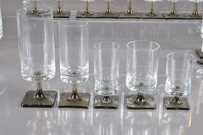 Lot 259 - A suite of mid-century modern Rosenthal 'Linear Smoke' stemware glasses