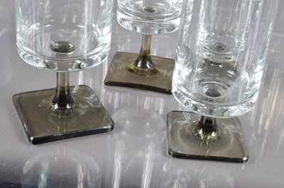Lot 259 - A suite of mid-century modern Rosenthal 'Linear Smoke' stemware glasses