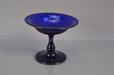Lot 265 - A small "Bristol Blue" glass tazza or shallow footed bowl
