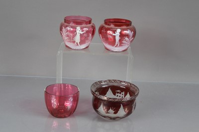 Lot 271 - A collection of Cranberry Glass items