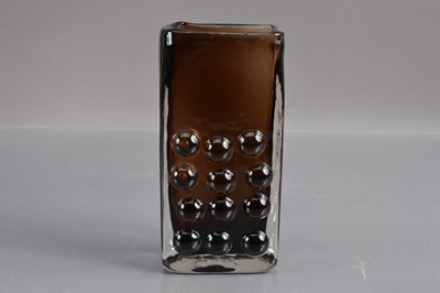 Lot 286 - Scarce Whitefriars textured rectagular ('Mobile Phone') vase designed by Geoffrey Baxter (1922-1995)