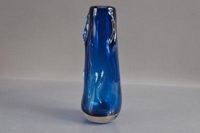 Lot 298 - A Whitefriars knobbly glass vase in cased 'Indigo' crystal