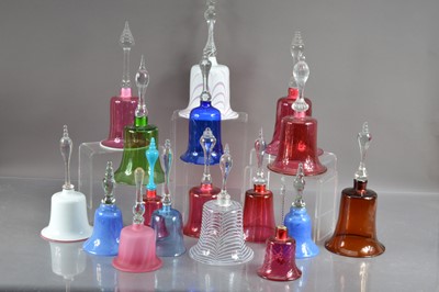 Lot 307 - A remarkable collection of seventeen Victorian glass handbells