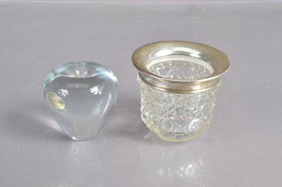 Lot 315 - Two crystal glass desk accessories