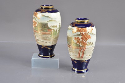 Lot 319 - A pair of Japanese Meiji period Satsuma earthenware vases