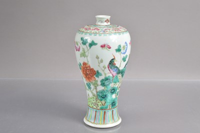 Lot 330 - An 18th or 19th Century Chinese Qing dynastly famille rose meiping shape vase