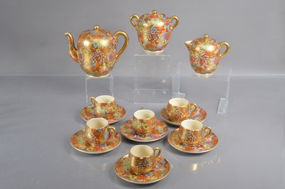 Lot 337 - A late Japanese Meiji period Satsuma porcelain coffee set