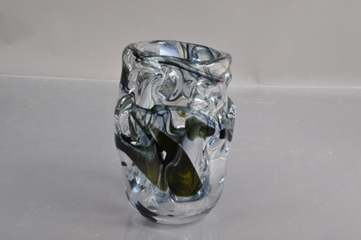Lot 356 - A Whitefriars 'Knobbly Cased' glass vase designed by William Wilson and Harry Dyer