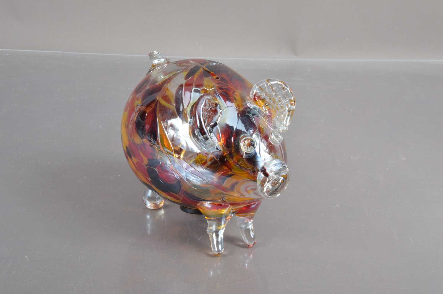 Lot 357 - A Murano glass style pig-shaped money box