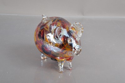 Lot 357 - A Murano glass style pig-shaped money box