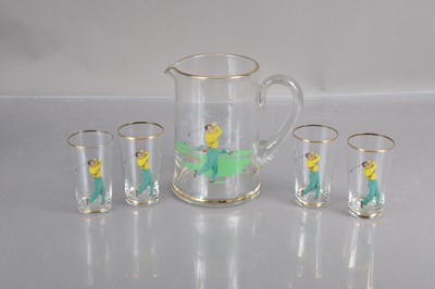 Lot 358 - A mid-century retro lemonade set of golfing interest