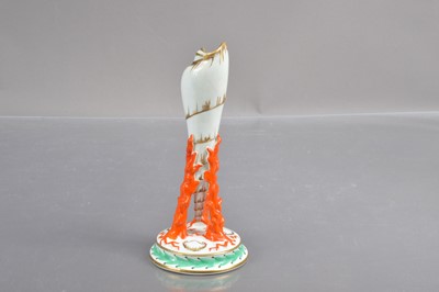 Lot 365 - A Victorian porcelain tower shell and coral shaped spill-vase