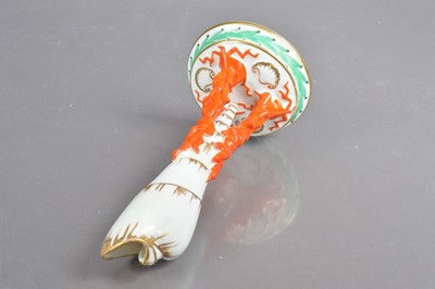 Lot 365 - A Victorian porcelain tower shell and coral shaped spill-vase