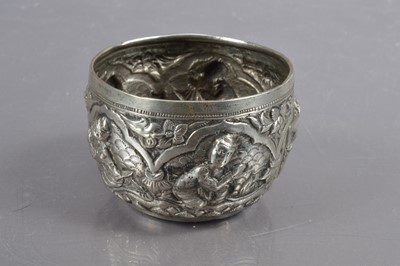 Lot 366 - A small Burmese repoussé metalwork 'thabeik' bowl