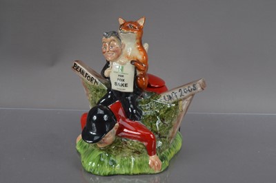 Lot 371 - A novelty "For Fox Sake" ("Beaufort Hunt") teapot designed by Vince McDonald for 'Totally Teapots' of Stoke-On-Trent