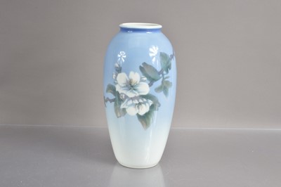 Lot 382 - A Royal Copenhagen vase decorated with floral branch and butterfly