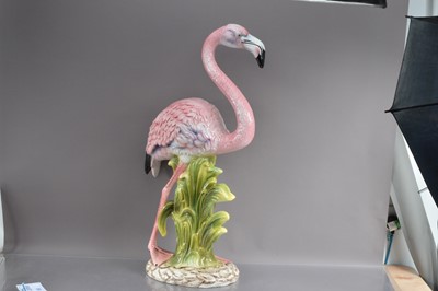 Lot 390 - A very large mid-20th Century pottery model of a flamingo