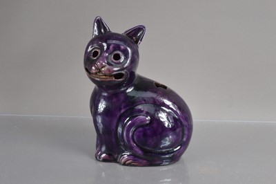 Lot 403 - A very unusual 19th Century art pottery model of a cat (possibly the Cheshire Cat from Alice in Wonderland)