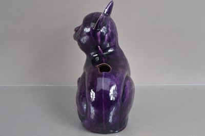 Lot 403 - A very unusual 19th Century art pottery model of a cat (possibly the Cheshire Cat from Alice in Wonderland)