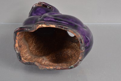 Lot 403 - A very unusual 19th Century art pottery model of a cat (possibly the Cheshire Cat from Alice in Wonderland)