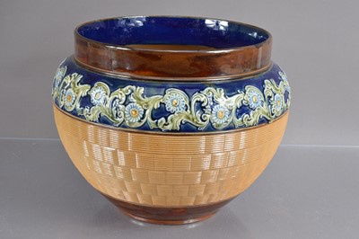 Lot 409 - A very good Doulton Lambeth stoneware jardinierre or cache pot