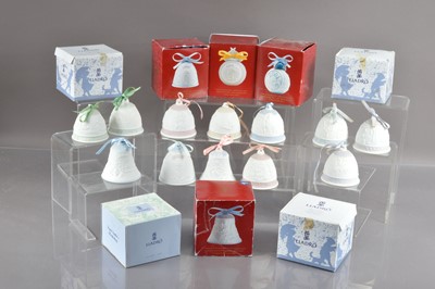 Lot 436 - A collection of twenty Lladro Christmas collector's bells and baubles