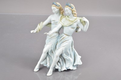 Lot 449 - An Art Deco style Rosenthal porcelain figure group "Gleichklang" ("Harmony" (Dancing Girls))