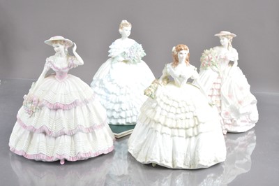 Lot 464 - Four Coalport limited edition "Four Flowers" porcelain figurines designed in 1994 by Jack Glynn