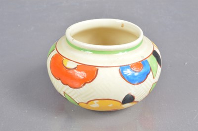 Lot 474 - A small Royal Doulton Art Deco posy pot in the style of Clarice Cliff