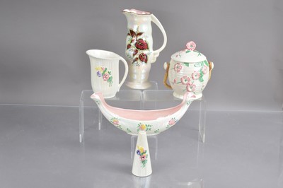 Lot 485 - A group of Maling cream and lustre glazed Art Deco period items